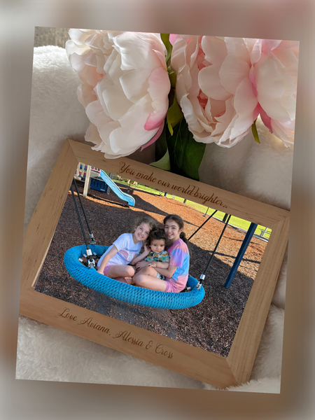 Custom Wooden Photo Frame – Fits 6x4” Print, Personalised Engraving Available