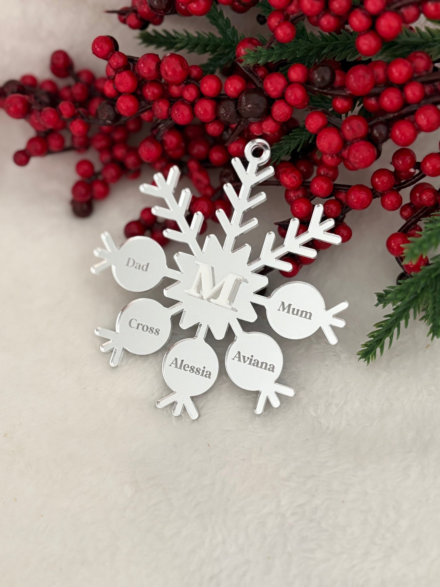 Family snow flake ornament