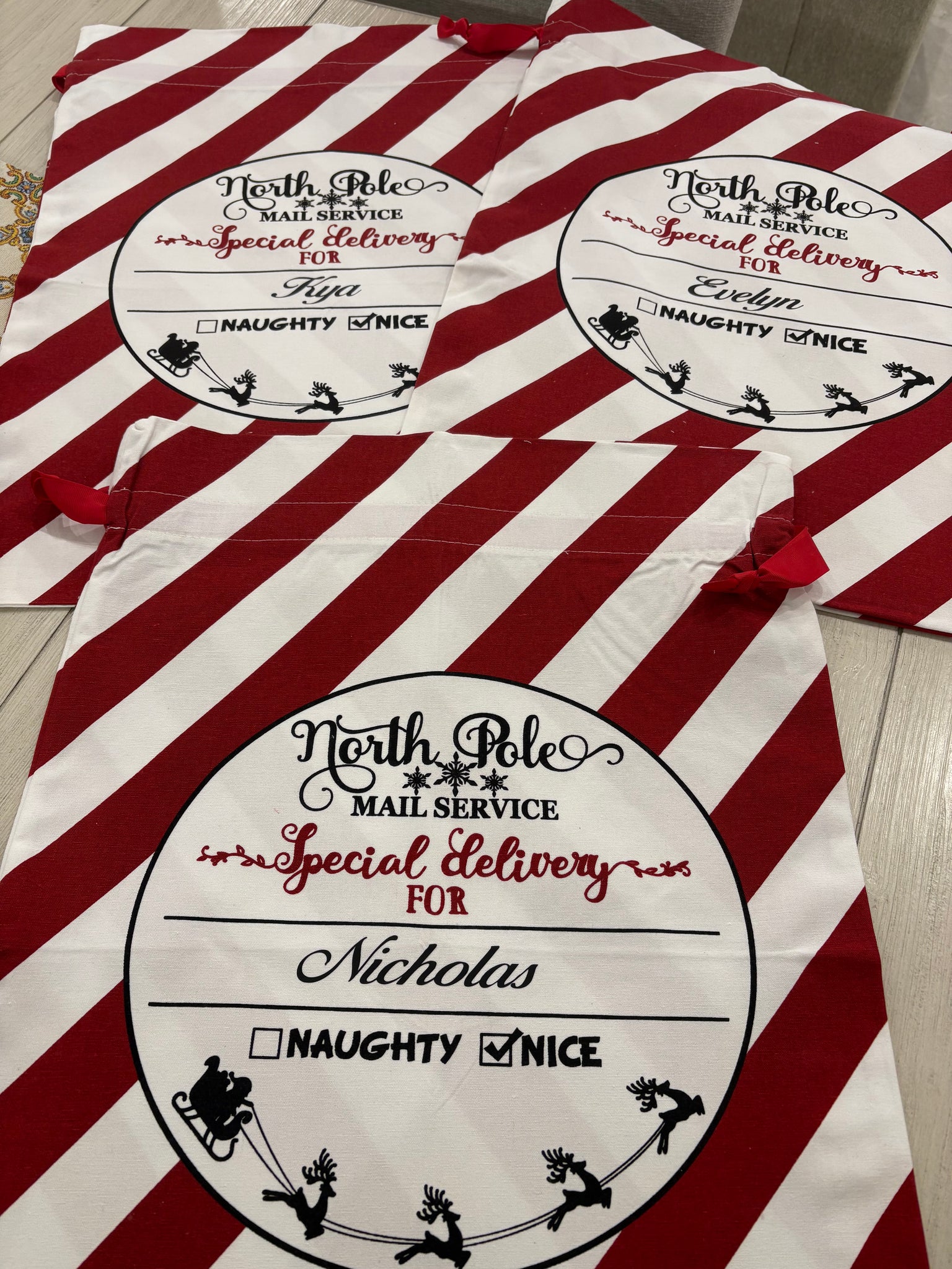 Santa stripped sack