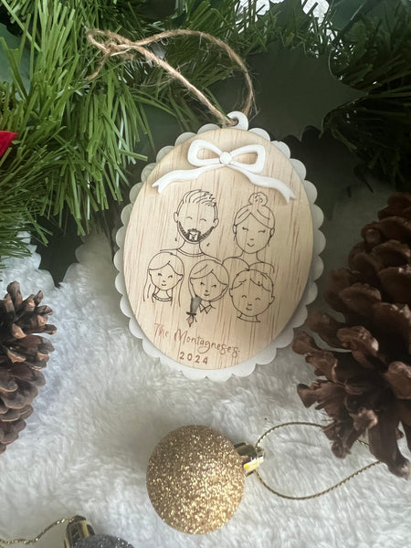 Family portrait ornament