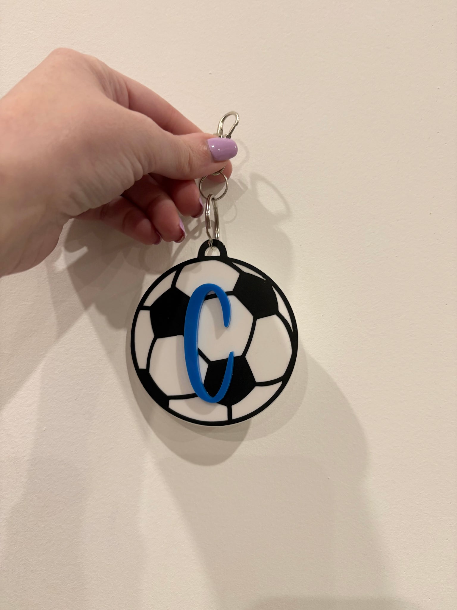 Soccer ball bag tag /keyring