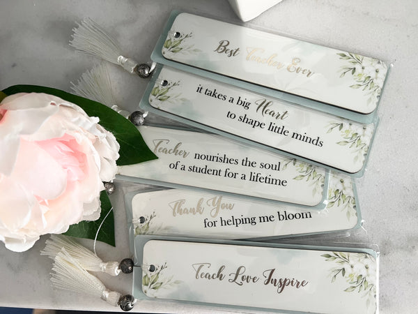 Floral Teacher Bookmark – Custom Gift for End of School Year or Teacher Appreciation