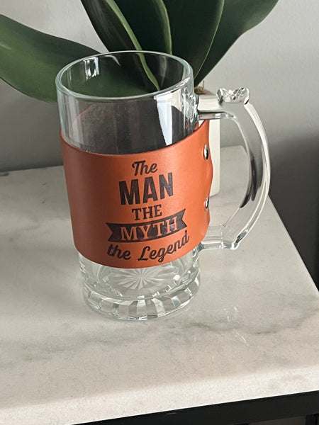 “The Man. The Myth. The Legend.” Personalised Beer Stein – Gift for Dad, Poppy or Grandpa