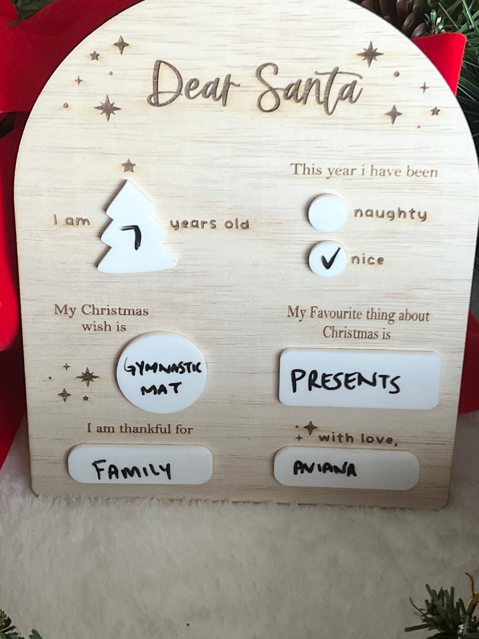 Dear Santa board