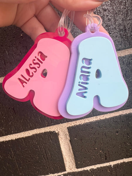 Bubble keyrings/bag tags