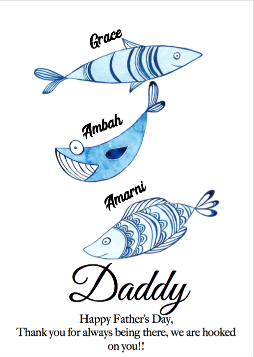 Daddy Fish PRINTED AND FRAMED