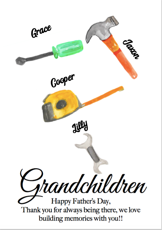 Grandchildren tools PRINTED AND FRAMED