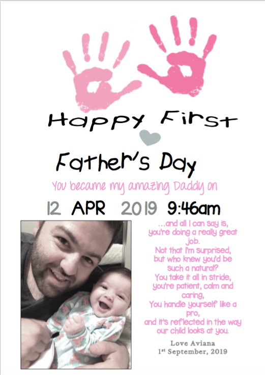 First Fathers Day print PDF ONLY