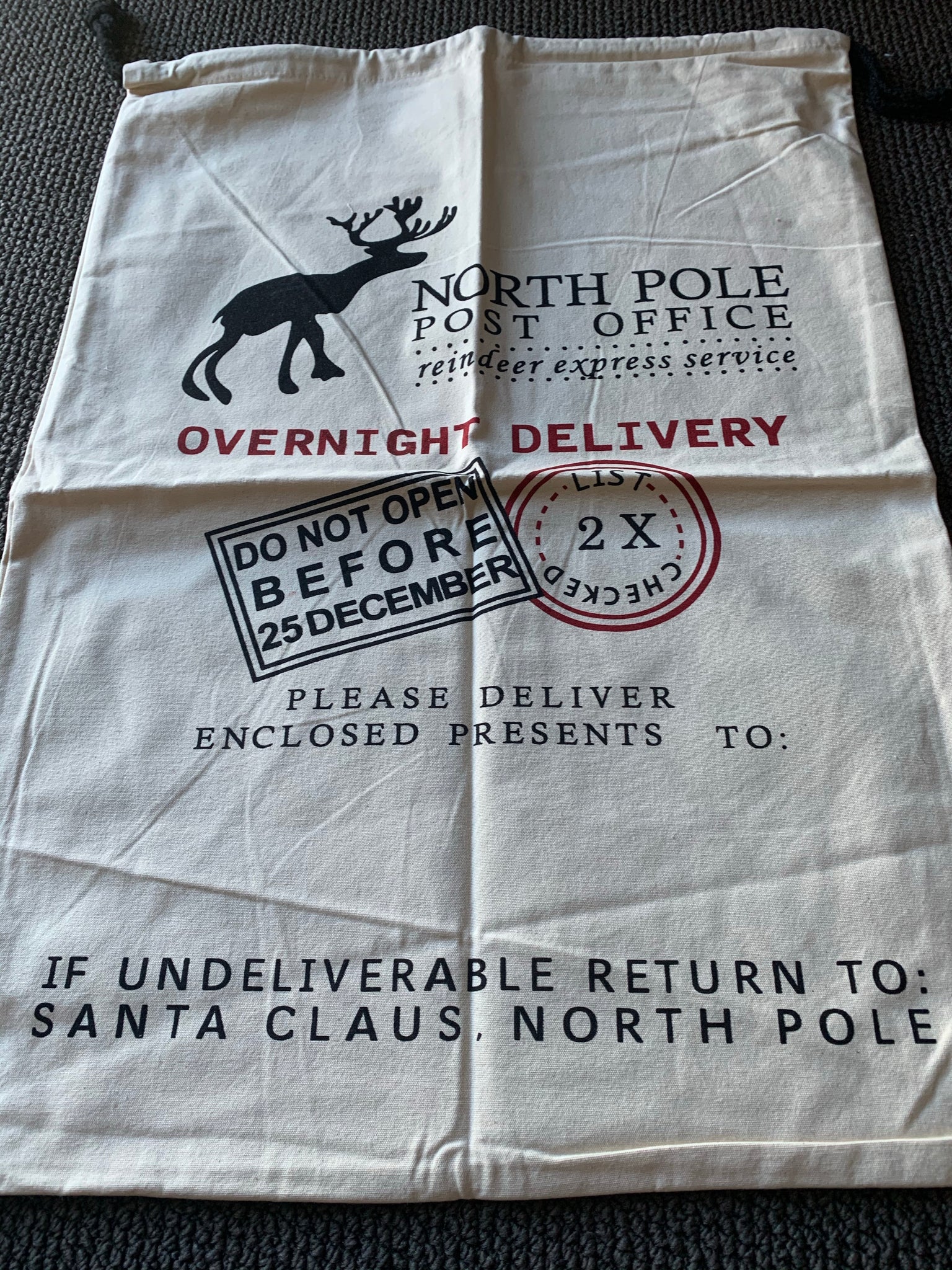 Santa stripped sack