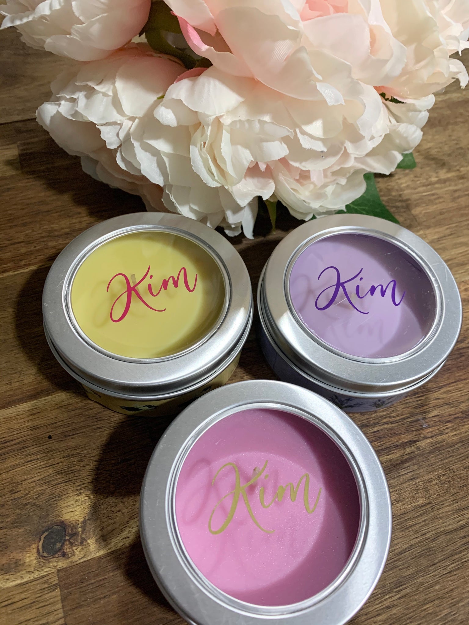 Personalised tin candle