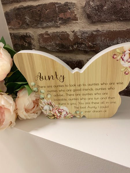 Butterfly aunty plaque