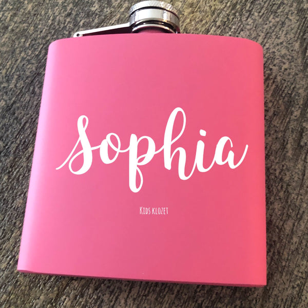 Personalised pink flask