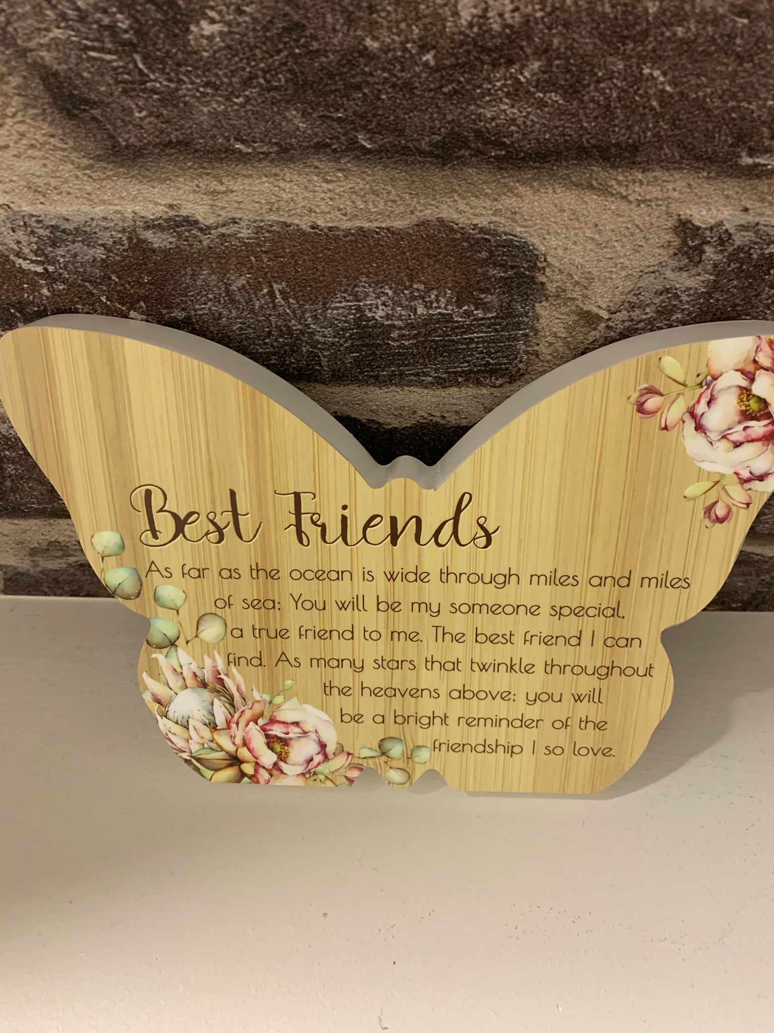 Best friends butterfly plaque