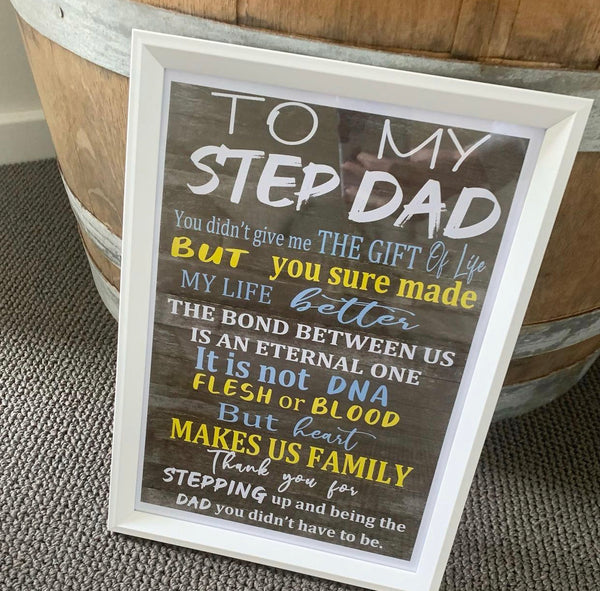 Step dad printed and framed