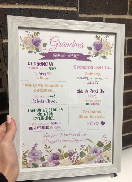 Grandma details print FRAMED