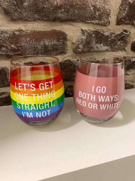 Wine glass both ways , straight