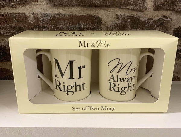 Mr and Mrs always right mugs